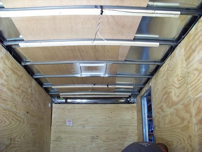 Before the addition of custom ceiling panels. 